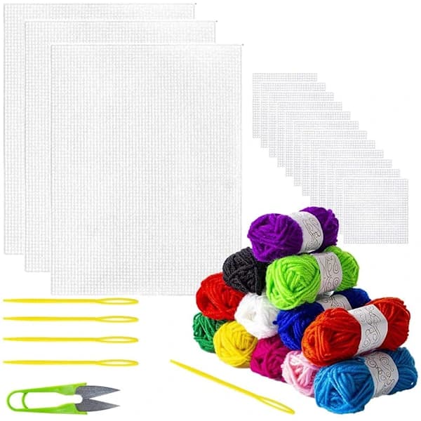 /EA/ Set med 33-pack plastkanvas för broderi