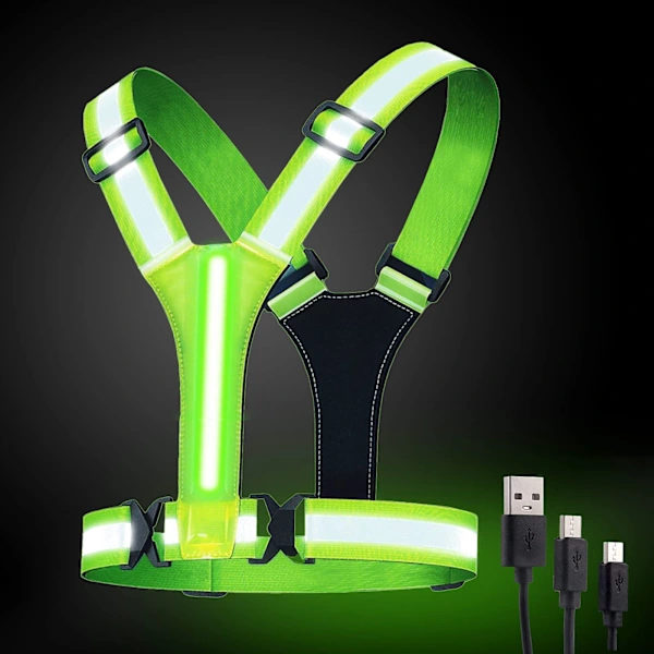 /EA/Reflekterende løbevest, elastisk og justerbar cykelreflektor