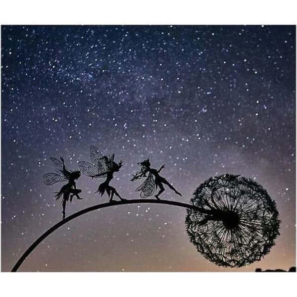 /EA/Dansande älva Maskros Staty Ornament Pinnar Maskros B