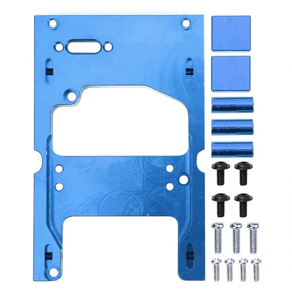 /EA/För WPL-system 1:16 RC-bil metallstyrningsmotor Servo Fästfäste för basfäste blå