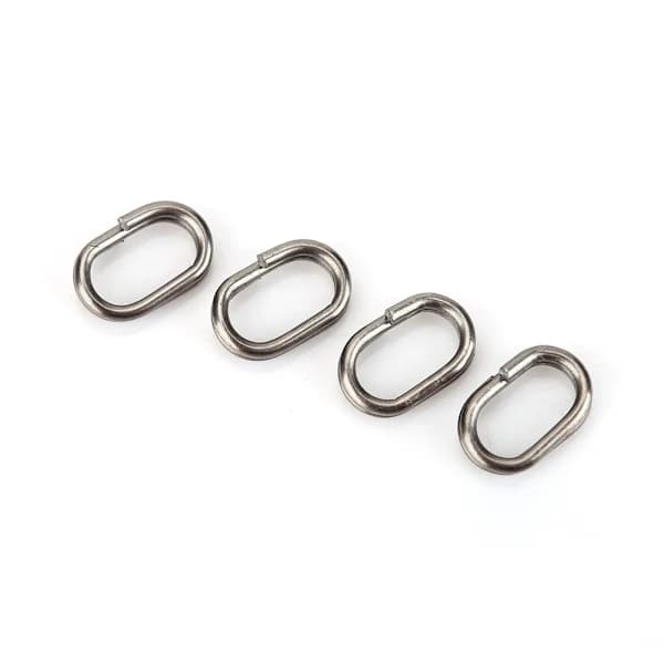 /EA/100 stk. rustfrit stål ovale splitringe Drejelig Snap fiskegrejsforbindelse (5x8mm)