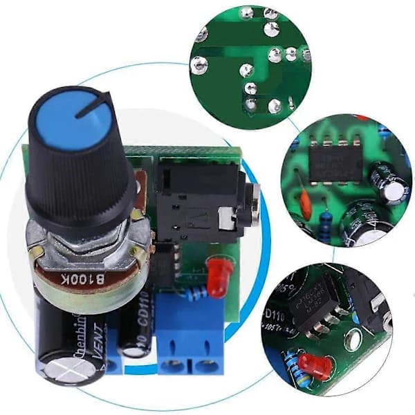 /EA/LM386 Super Mini Forstærkerkort, 3V-12V, til Højttaler Lydsystem DIY