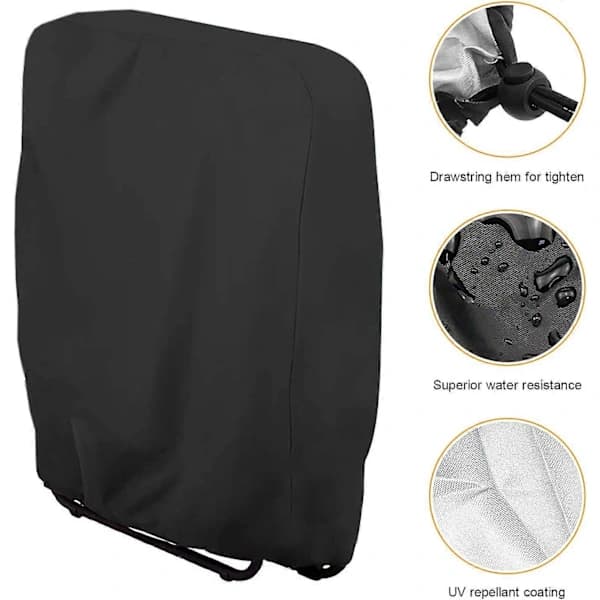 2-pack skyddande överdrag för fällbara vilstolar (svart, 71x34x110 cm), vindskydd för trädgårdsfåtöljer, överdrag för fällbara vilstolar
