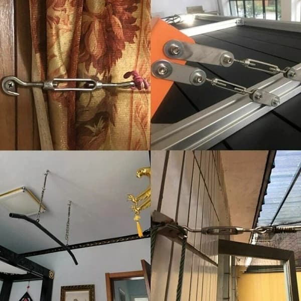 /EA/5-pak M8 Rustfrit Stål Kabelstrammer 6mm Hegnstrammer Krog