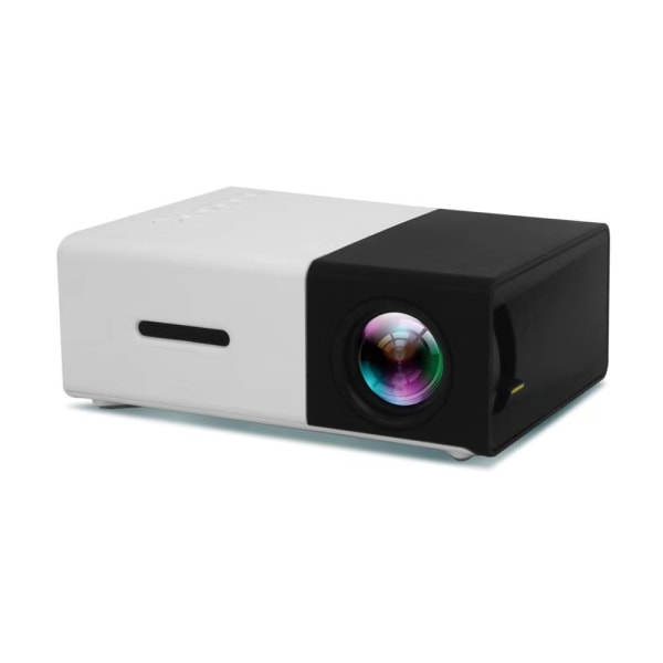 YG300 keltainen ja valkoinen koneprojektori HD-kodin pieni projektori ulkokäyttöön kannettava projektori Black White EU