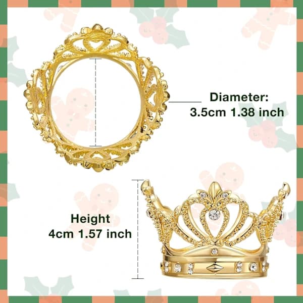 /EA/Guld Servietringe Sæt med 6 - Jule Rhinestone Krans Serviet