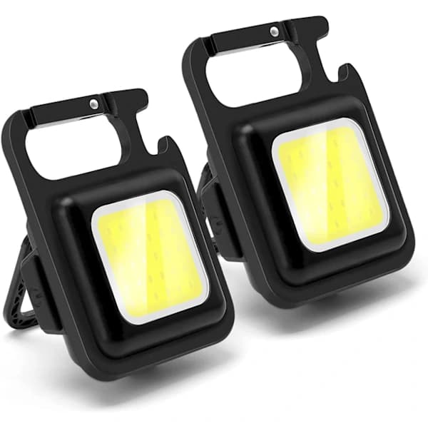/EA/2 Mini LED-lommelykter, 2 stk oppladbare arbeidslamper 800 lumen
