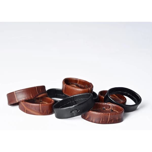 /EA/ Læderarmbåndsring, kompatibel med 20 mm armbånd, sort