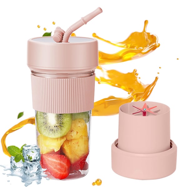 Mini Portabel Blenderkopp och Reselock, 350 ml BPA-fri Personlig Blender med USB-laddning, Type-c Laddningsport, Köksfruktpress, Resa White