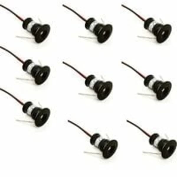 /EA/9-pak sort sæt med 9 mini 12V 1W LED-indbyggede spotlights
