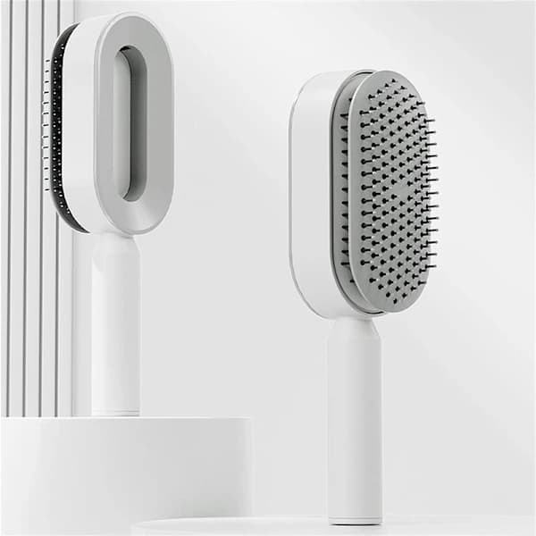 /EA/1 stk. (sort+guld) Massagekam Hårbørste Luftpude En-knaps Selv