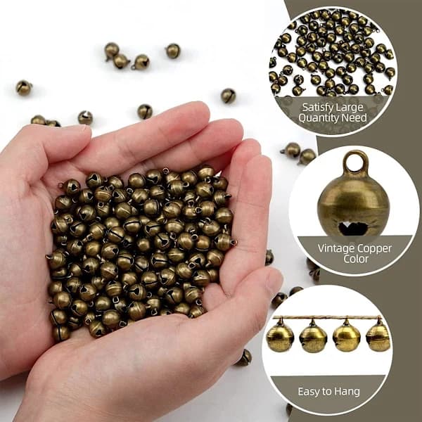 /EA/200 pientä kelloa, 6 mm antiikkipronssikelloja joulukelloja C