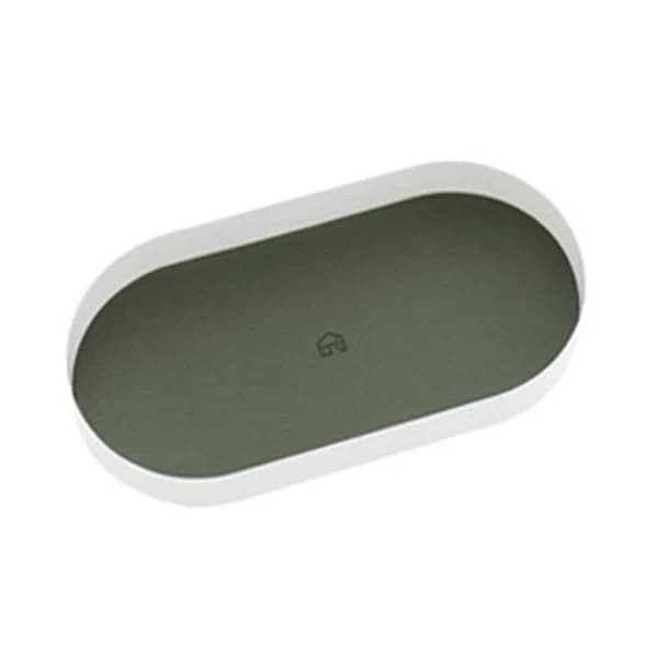 /EA/Järnbricka med PU-lädermatta Oval skrivbordsförvaringsbricka-s