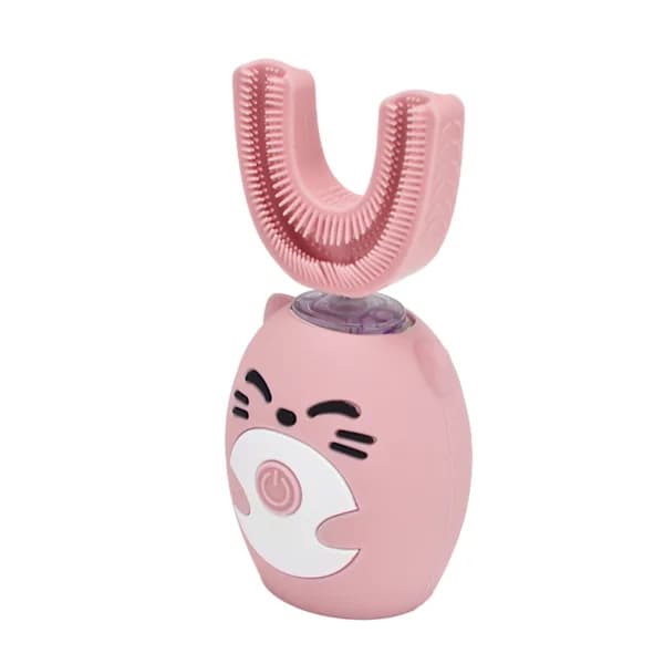 /EA/Barnetannbørste Tegneseriedesign USB-lading Matkvalitets silikonmateriale Myst Tannbørste Rosa