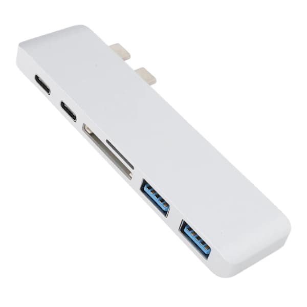 /EA/Dockingstation 10 Gbps 5 Gbps USB 3.0-interface Hukommelseskortlæser Letvægts bærbar type C Hub til MacBook Sølv