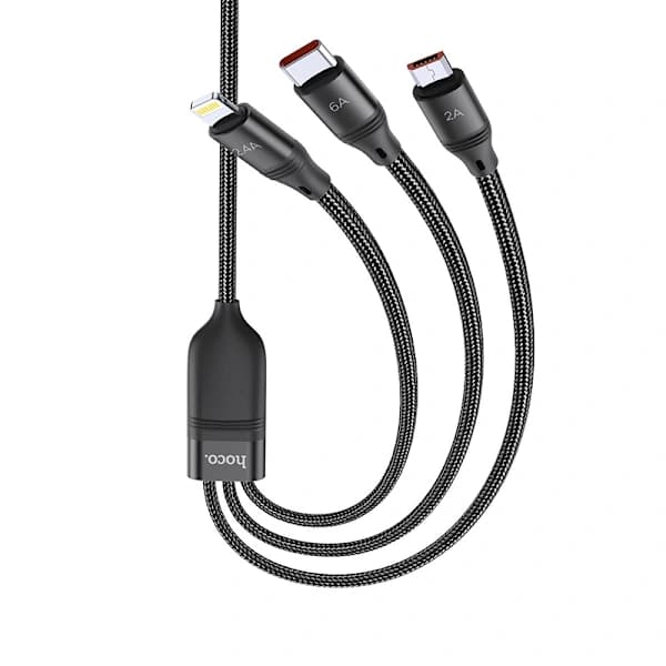 /EA/hoco. U104 én-til-tre 6A hurtigladekabel for Appl