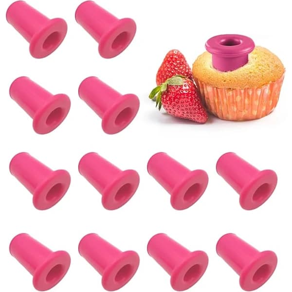 /EA/12-pack Silikonmuffinsformslock, Muffins- och Cupcakelock med Hål för Enkel Fyllning
