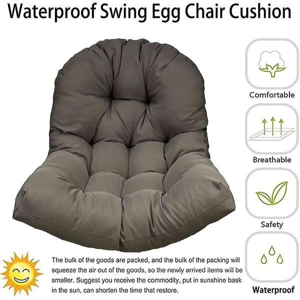 Green Egg tuolin vaihtotyyny, irrotettava munatuolin tyyny Riippumatto tuolin tyyny pestävä, paksu vedenpitävä riippukori C Claret
