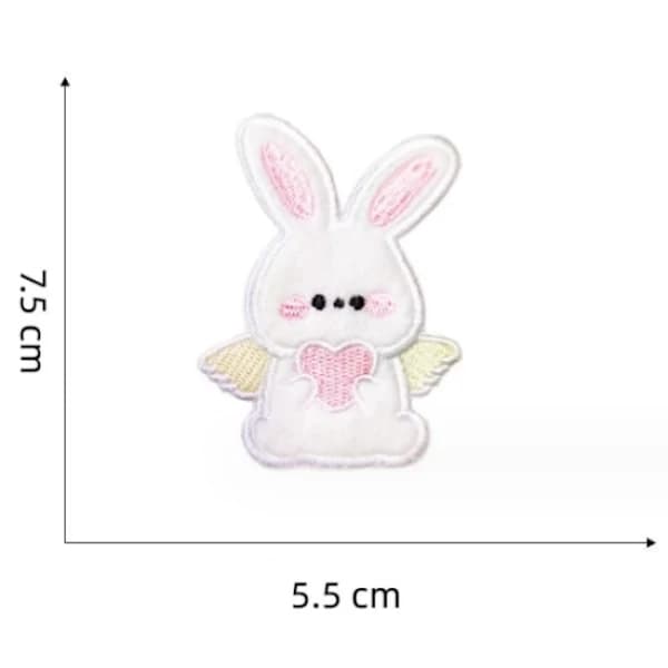 /EA/8 stk kaninbroderilapper, selvklebende broderi