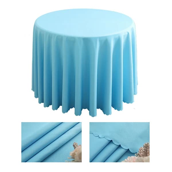 /EA/Rund polyesterduk, maskintvättbar - Havsblå 280cm