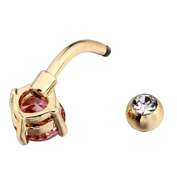 /EA/10K Gult Guld Simulerad Diamant CZ Päronformad Navelpiercing