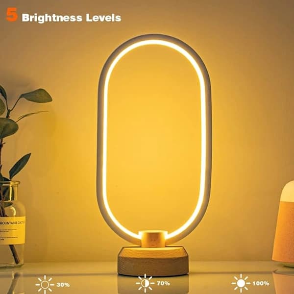 /EA/Træ LED skrivebordslampe, sengelampe til soveværelse, dæmpbar LED