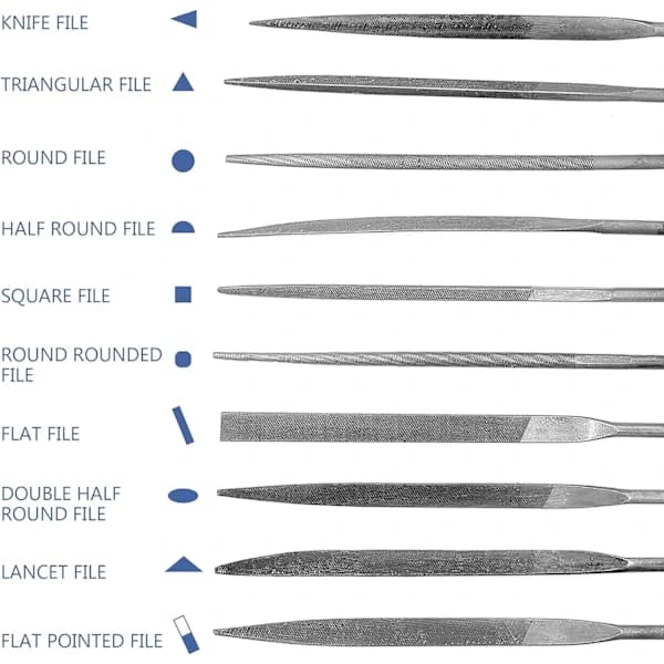 /EA/10 stk. Mini Diamantfilsæt 140 cm Total Længde Diamantfil