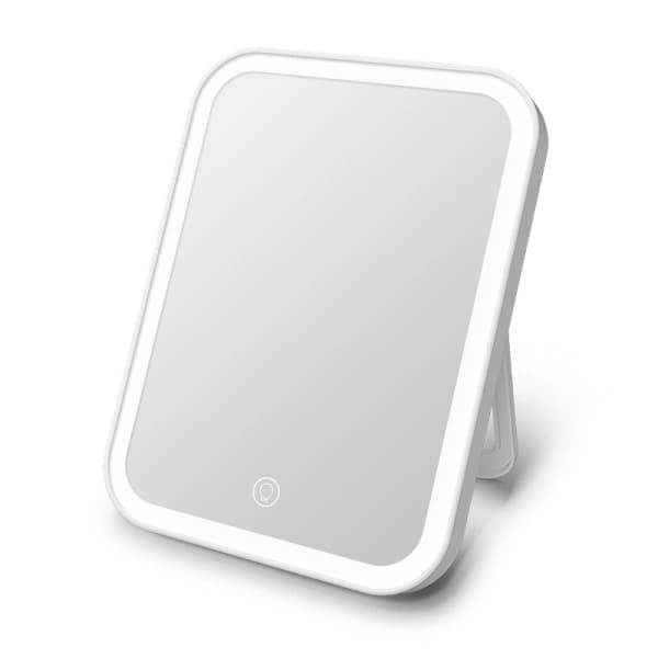/EA/Bärbar sminkspegel med touchkontroll + LED-belysning, vit