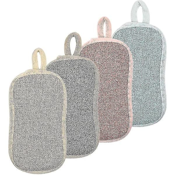 /EA/4-pack tvättbara diskborstesvampar, återanvändbara diskborstesvampar, mikrofibersvampar