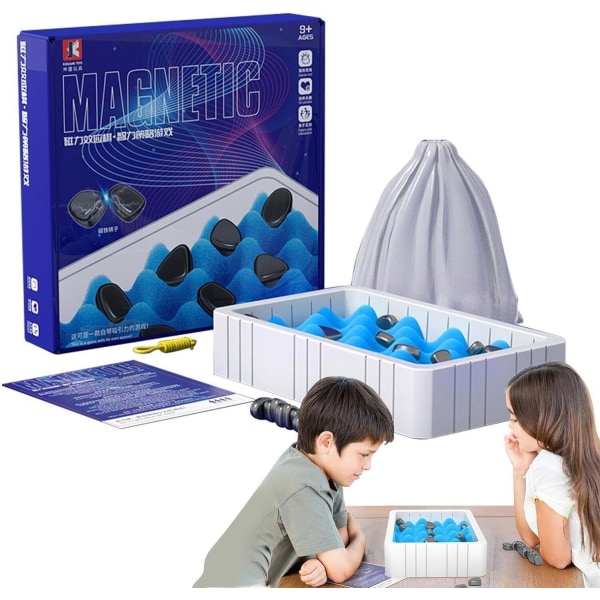 Magnetisk skakbræt, sjove magnetiske bordspil, magnetisk kampskak, magnetiske brætspil (svamp) julegave til børn