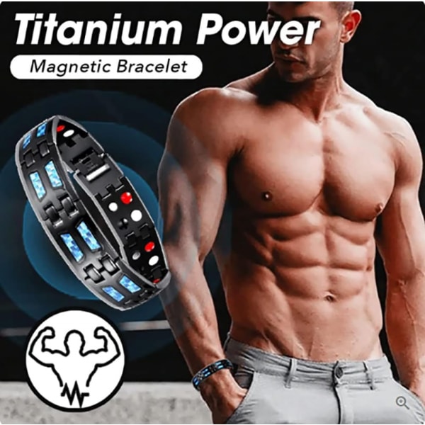 Långt infraröd jonarmband, infraröd jonisatorarmband, magnetiskt armband, magnetband för män, armband för män, justerbar längd 1 pc