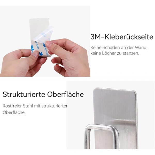 /EA/ 2-pak selvklæbende vægmonterede tandbørsteholdere i rustfrit stål