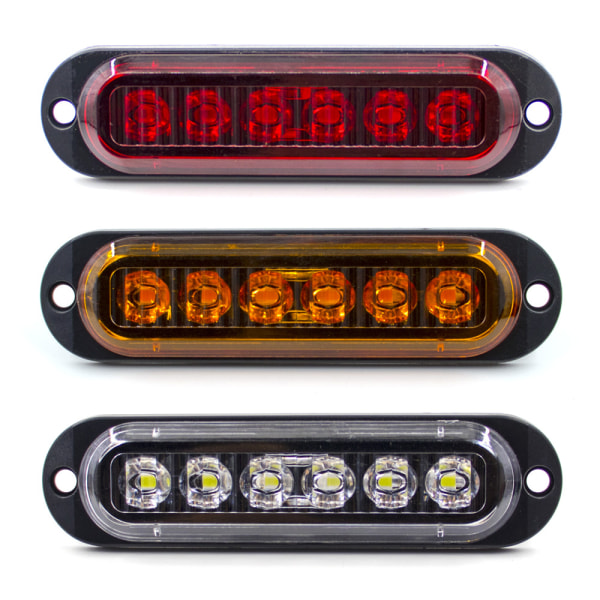 6 LED sidelys for lastebiler, baklys for lastebiler, varsellys på siden, 10-30V baklys for lastebiltilhenger, markeringslys (vanlige) 3pcs 10-30v