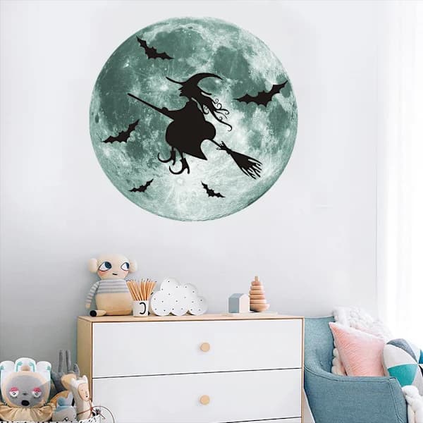 /EA/Halloween Måne Lysende Klistremerke-30*30cm