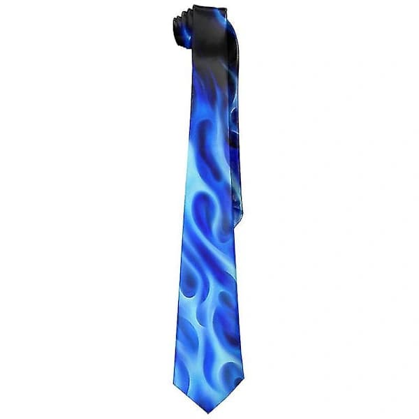 /EA/Bryllupstilbehør Slips | Blå Flammer Slips | 3D-printet Slips | Blå Slips | Blått Bryllup - Slips
