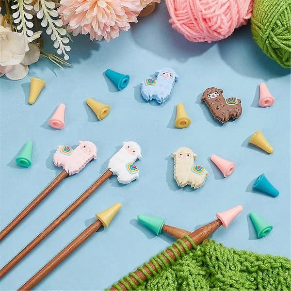 /EA/10 stk. Alpaca-formede strikkepindstopper 59 jern
