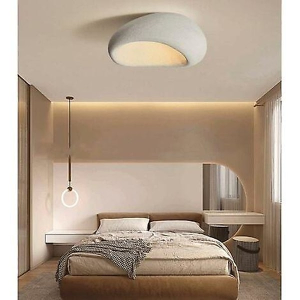 Svkbjroy Modern Minimalistisk Loftslampe, Wabi-sabi Style Resin Loftslampe, (farve: Hvid, Størrelse: 20cm)