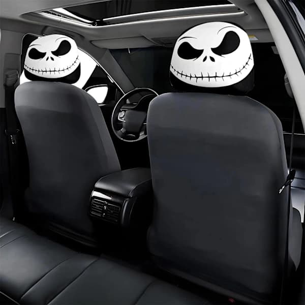 2 st The Nightmare Before Christmas Jack Skellington Bil Nackstödsskydd - Universal Passform, Polyester 26cm*28cm*2 st