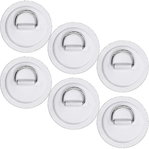 /EA/6-pak D-ring patch i rustfrit stål til oppustelig båd kajak jolle SUP