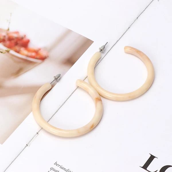 /EA/Akryløreringer Harpiks Hoop Øreringer Skilpadde For Skall Boho Statement Stud Øre