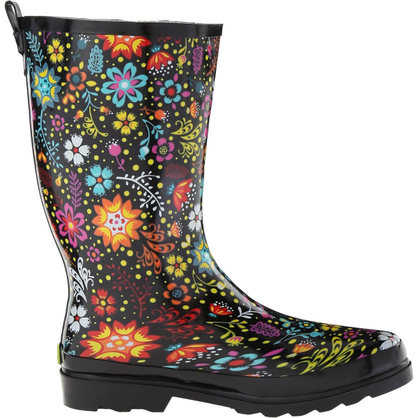 Højregnstøvler med tryk til kvinder Naturgummi Sne Anti-skridstøvler Vinter Damestøvler Haveleg 8