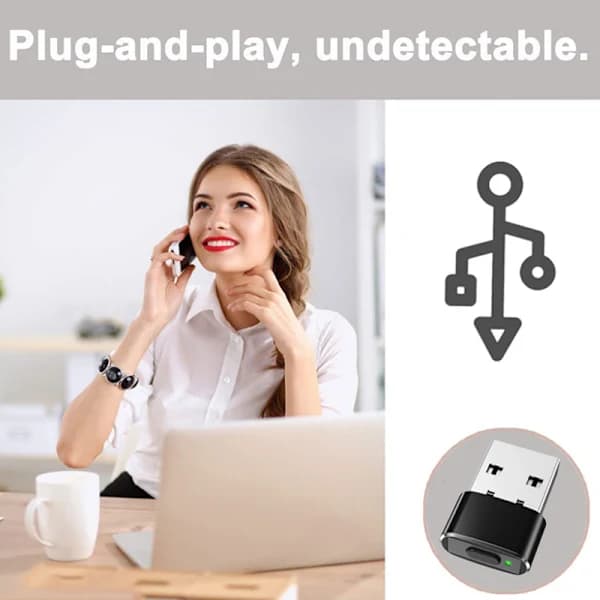 USB-musejiggler Uoppdagelig Musebeveger svart