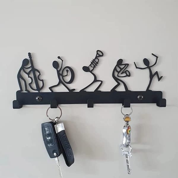 /EA/2 stk. C-Creative Sort Nøgleholder med 5 Kroge, Brev Organizer a