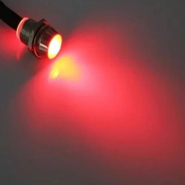 8mm röda LED-lampor för infälld installation i paneler, 4-pack signallampor, röd