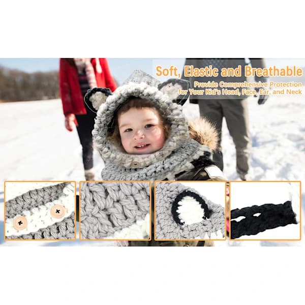 /EA/Koreansk räv sjal mössa höst och vinter ull stickad mössa baby mössa