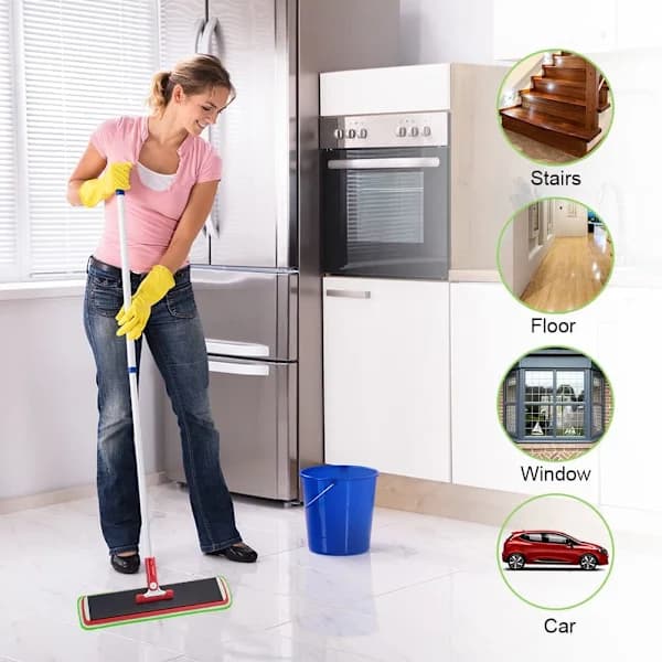 /EA/6 stk Mopp Erstatningsputer, Mikrofiber Spraymoppputer for Spraymopper, 42*14cm (Grønn)