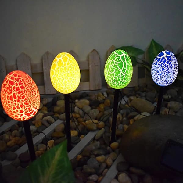 /EA/Utendørs solcellelampe Simulering påskeegg Gårdsdekorasjonslampe Marknattlys