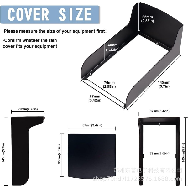 Ring Dørklokke Cover Vejrbestandig- Anti-glare Regn Stål Cover til SunBlack indvendig fold
