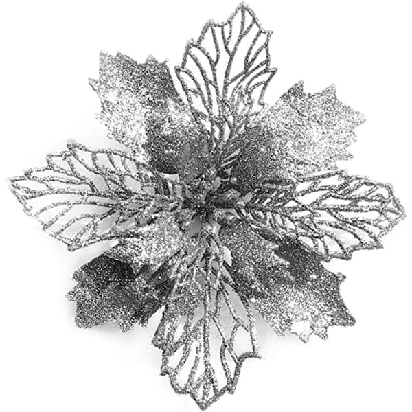 /EA/12 stk DIY juletrepynt juleblomster hengende dekorasjon