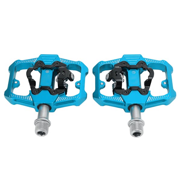 /EA/Cykelpedal med dobbeltfunktion Flade clipless klamper 3 forseglede lejer MTB-cykelpedal til SPDBlue